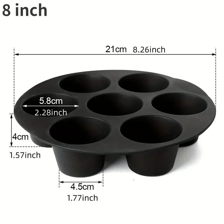 Lisslune | Silicone Muffin Pan for Air Fryer – Non-stick & Flexible for Muffins, Cupcakes & Snacks