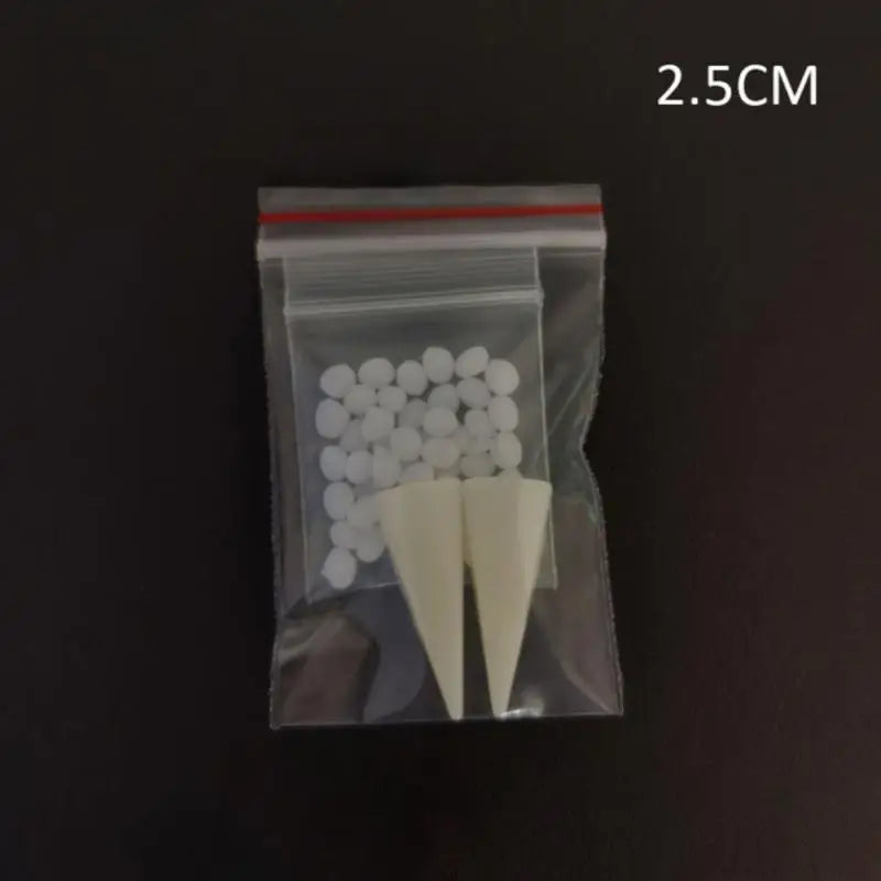 Rynx | 1 Pair Halloween Vampire Fangs Prosthetics Party Costume DIY Cosplay Props Decoration Artificial Teeth Resin Fangs with Strong Adhesive