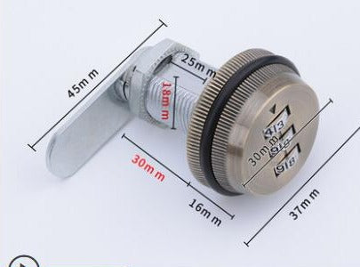Lisslune | 3-Digit Mechanical Password Cabinet Lock