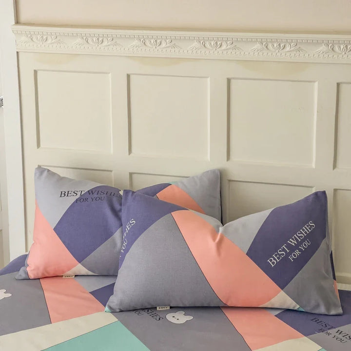 Rynx | 100% Cotton Thickened Pillowcase 48cm*74cm 2 Pieces Beauty Floral Print Pillowcase for Bedroom