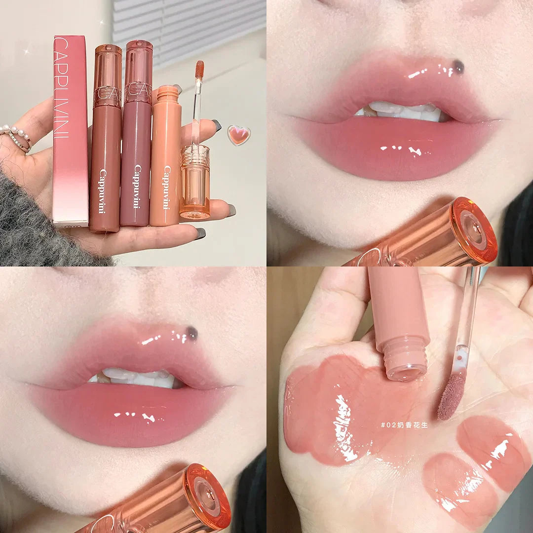 Rynx | New 6 Colors Mirror Coloring Lip Gloss Moisturizing Liquid Lipstick Waterproof Long-lasting Red Lip Color Korean Makeup Cosmetics