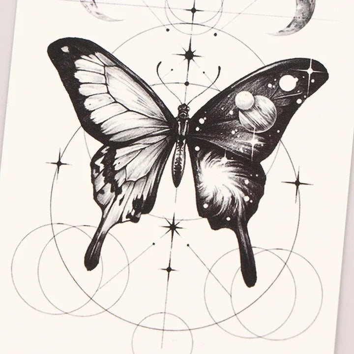 Rynx | New Temporary Tattoo Stickers Sexy Totem Butterfly Dreamcatcher Transfer Flash Tattoo Women Neck Hand Body Art Artificial Tattoos Men
