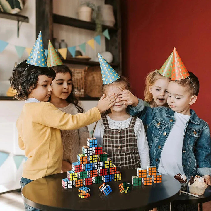 Rynx 10 pieces mini magic cubes children's birthday party gifts accessories children's learning toy goodie bag piñata filler price 3x3cm