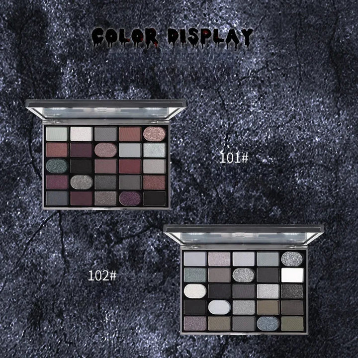 Rynx | Black Smoky Eyeshadow Makeup Palette Dark Gray Smoky Eyeshadow for Goth Makeup Glitter Eyeshadow Palette Pigments Eyeshadow