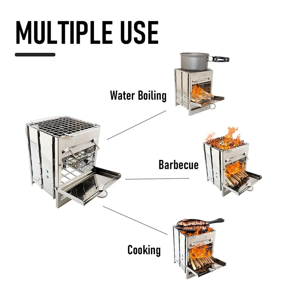 Lisslune | EcoCamp Folding Wood Stove – Cooking & grilling without electricity outdoors