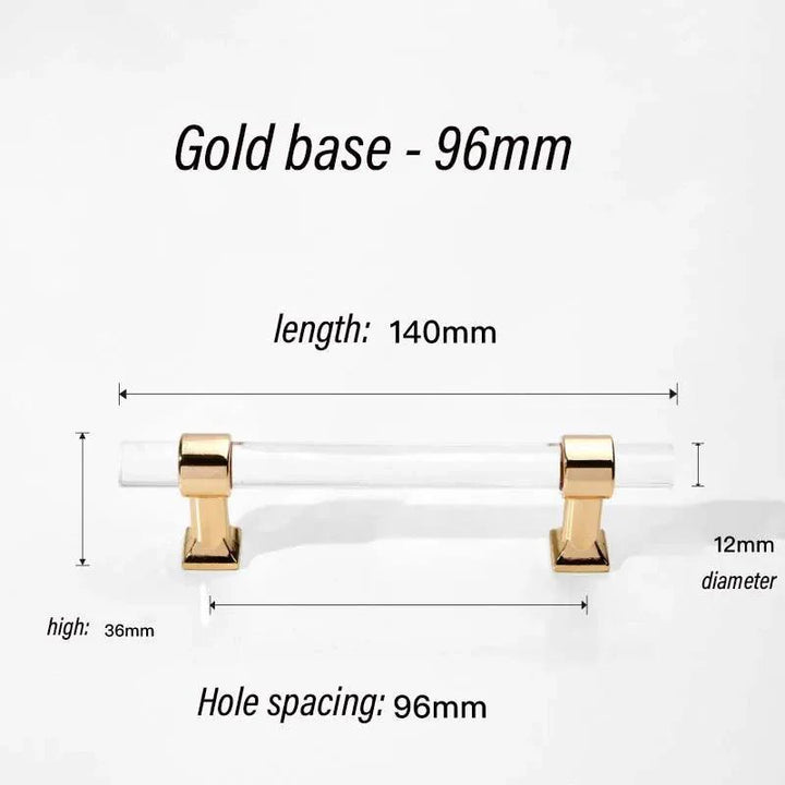 Lisslune | Luxurious gold acrylic drawer knobs with crystal embellishments - Stylish cabinet handles