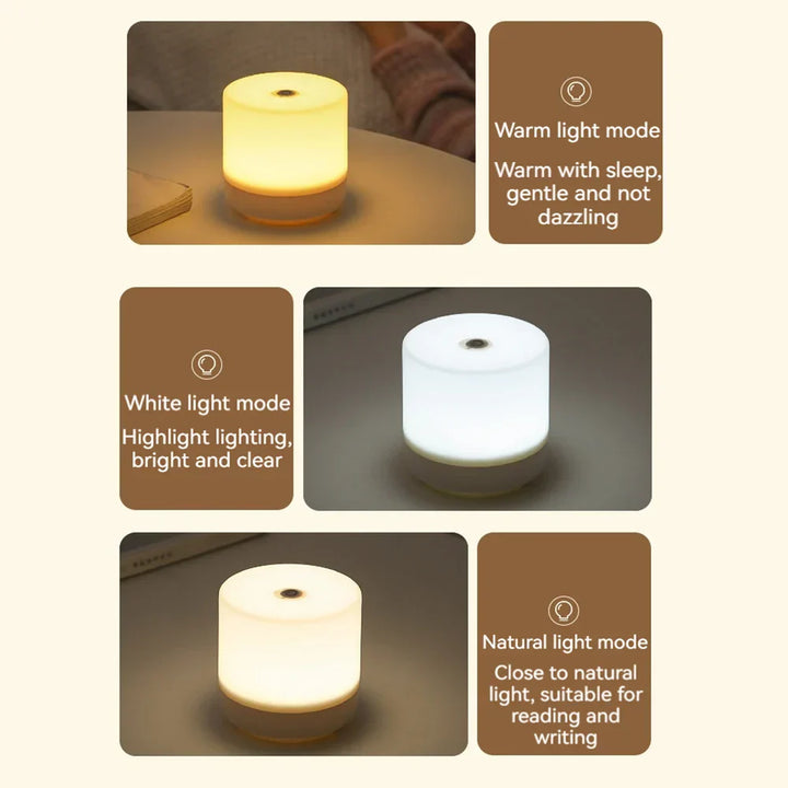 Lisslune | Creative USB Nightstand Lamp - Touch-Dimming LED Night Light for Bedroom & Student Dormitory