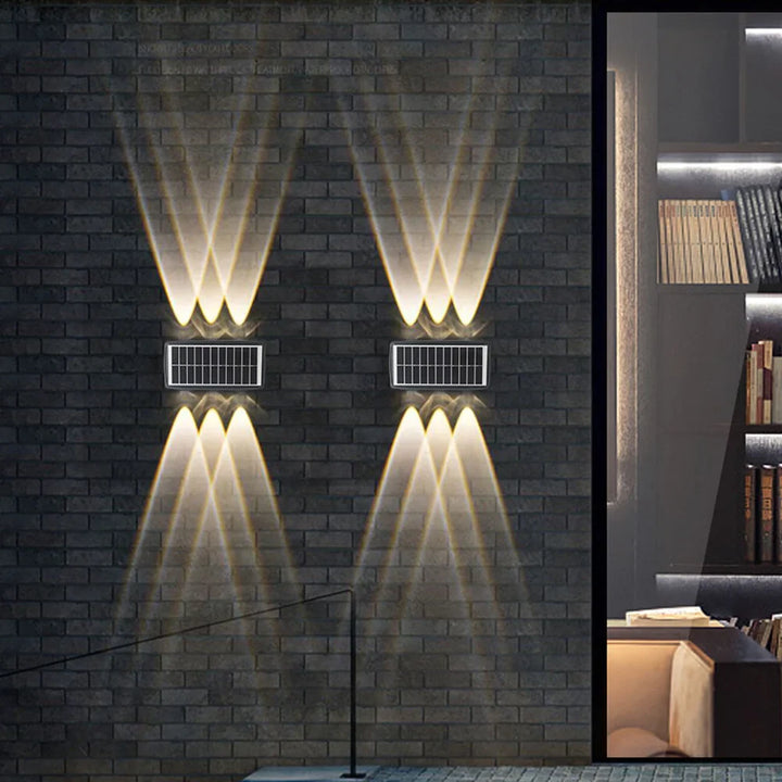 Lisslune | Solar LED outdoor wall light with up & down effect – Modern wall lighting for garden and terrace