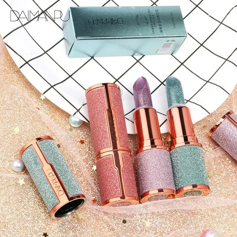 Rynx | Diamond Lipstick temperature-changing color glossy moisturizing long-lasting waterproof glitter lip balm lip makeup cosmetics 1PCS