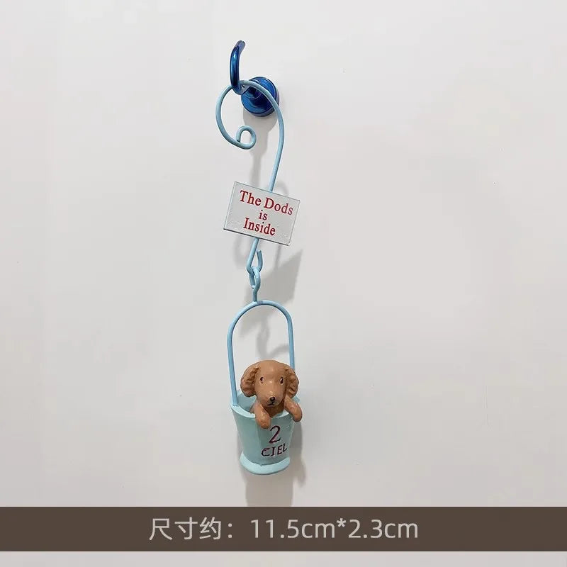 Rynx | 3D Refrigerator Magnet Puppy Cartoon Cat and Dog Refrigerator Sticker Anti-theft Entrance Door Decorative Magnetic Creative Message