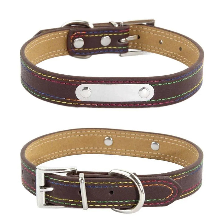 Lisslune | Glamorous Personalized Engraved Leather Dog Collar with Sparkling Accents