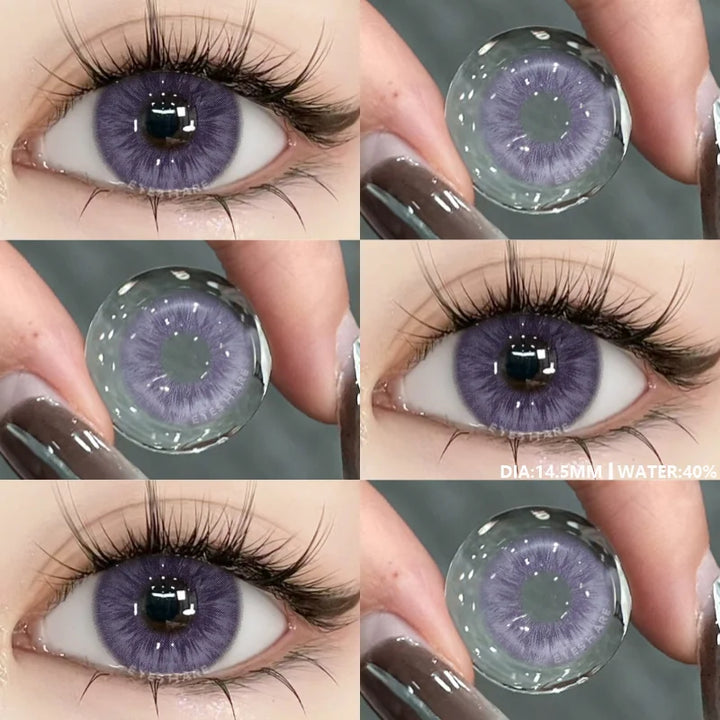 Rynx | 1 Pair of New Color Contact Lenses for Eyes Naturally Blue Eye Lenses Purple Lenses Gray Eye Contacts Brown Eye Lens Yearly