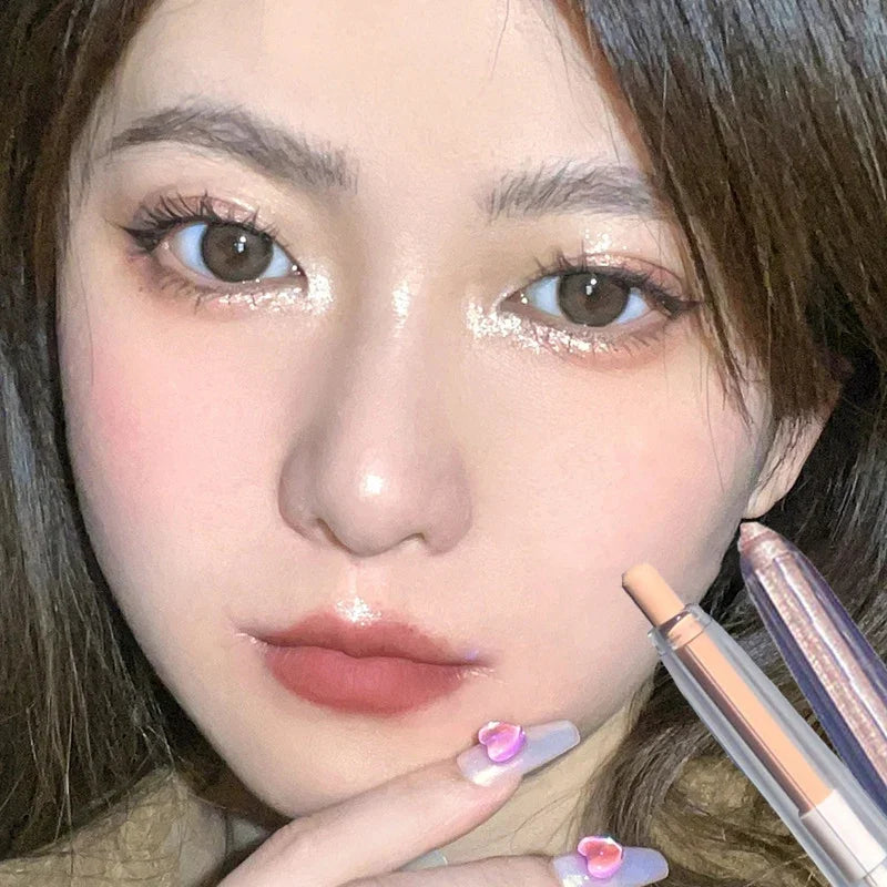 Rynx | Glitter Diamond Lying Silk Eyeshadow Pencil Waterproof Glossy Matte Brightening Silk Eyeshadow Eyeliner Highlighter Pencil Makeup Tool