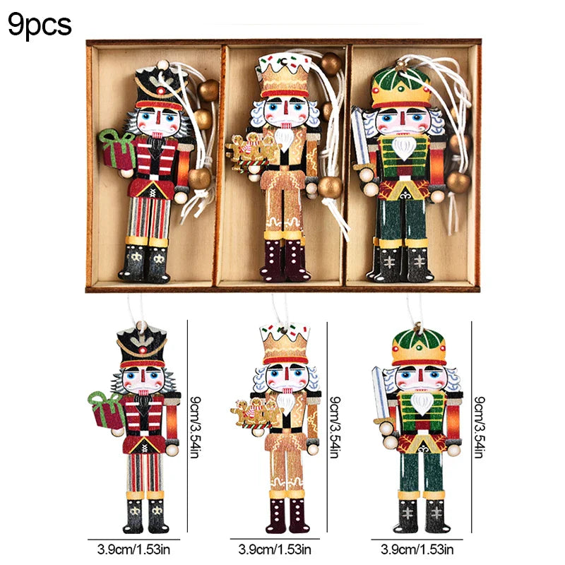 Rynx Christmas Wood Pendant Gingerbread Man Gnome Christmas Tree Hanging Decoration Noel Navidad Decorations for Home New Year Gift