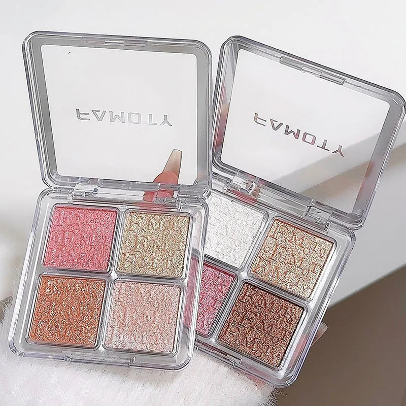Rynx | 4 Colors Highlighter Powder Palette Diamond Brilliant Shine Fairy Powder Bronzers Contour Face Body Illuminator Makeup Cosmetics