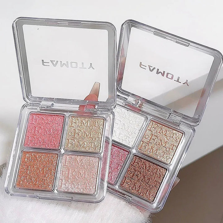 Rynx | 4 Colors Highlighter Powder Palette Diamond Brilliant Shine Fairy Powder Bronzers Contour Face Body Illuminator Makeup Cosmetics