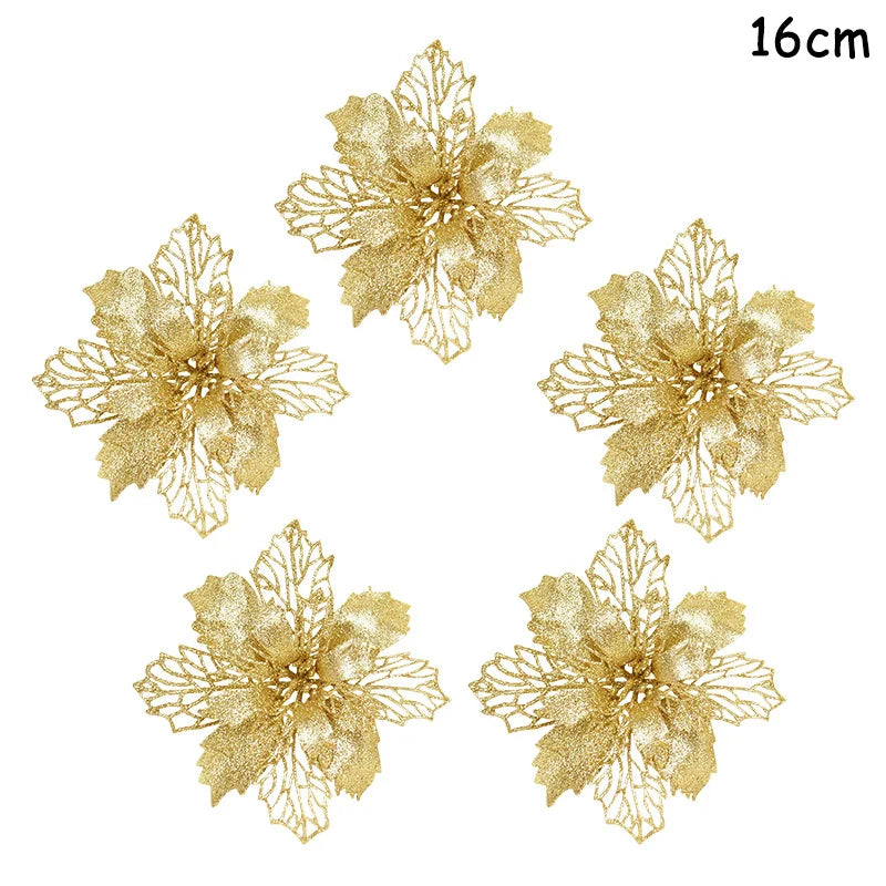 Rynx 5 Piece Christmas Red Berries Artificial Flower Pine Cone Branch Christmas Tree Decorations Ornament Gift Packaging Home DIY Wreath