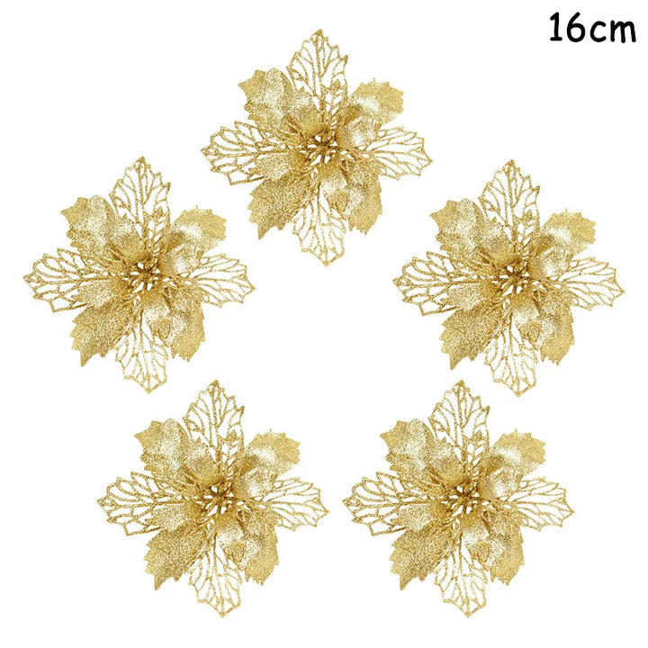 Rynx 5 Piece Christmas Red Berries Artificial Flower Pine Cone Branch Christmas Tree Decorations Ornament Gift Packaging Home DIY Wreath