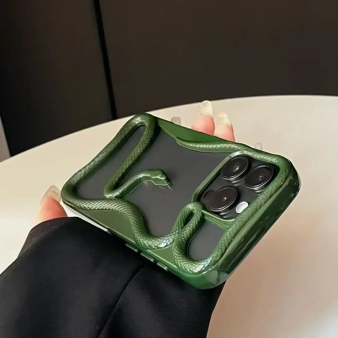 Lisslune | Plating Weicher Gummi Rahmen Hohler Schlange Handyhülle Für iPhone 11 12 13 14 15 16 Pro Max Objektivschutz Unregelmäßige Stoßfeste Hülle