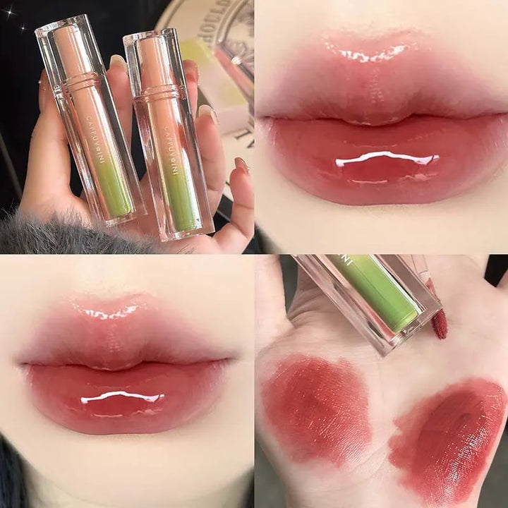 Lisslune | Ice Jelly Glossy Lip Glaze Feuchtigkeitsspendender Glas Lippen Wasser Licht Lippenstift Rose Beere Glasiert Spiegel Lippen Glanz Langanhaltendes Make-up