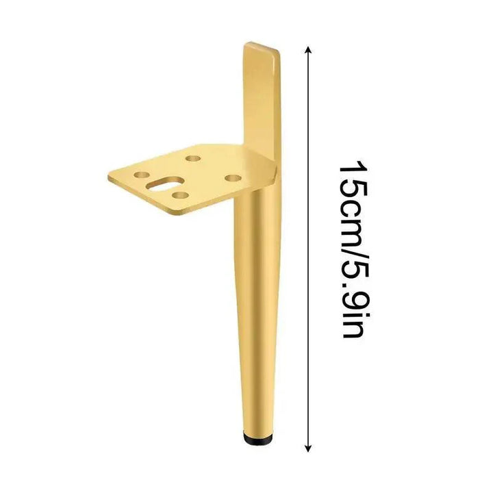 Lisslune | Modern gold and black steel adjustable furniture legs - Set of 4 with rubber feet