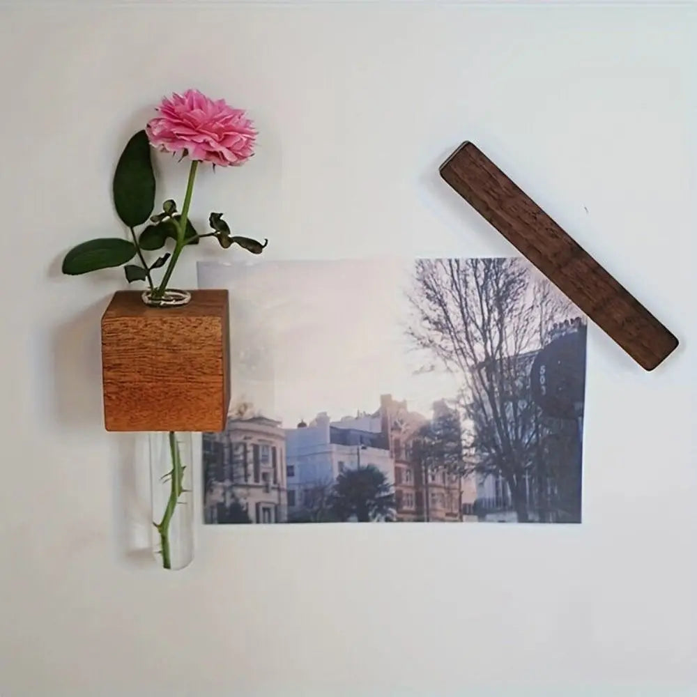 Lisslune | Wooden Magnetic Flower Tube Vase
