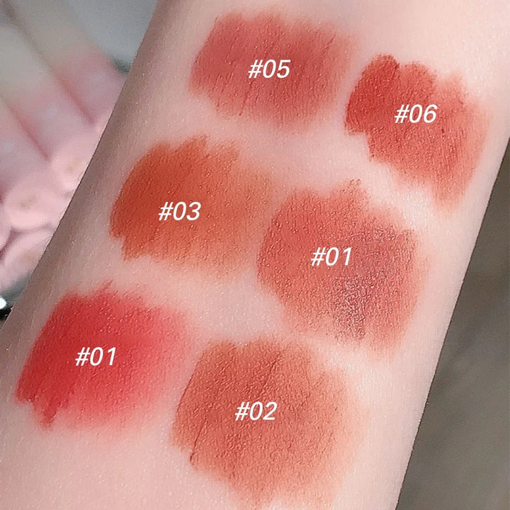 Rynx | Sweet Bear Velvet Lip Gloss Girl Matte Lip Glaze Waterproof Durable Chestnut Brown Lip Mud Korean Makeup Liquid Lipsticks