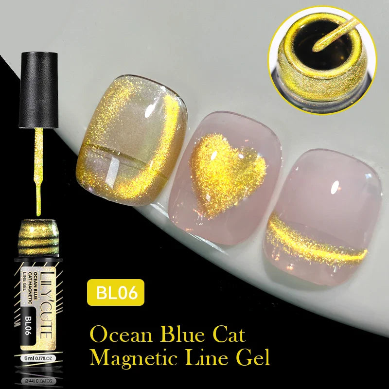 Rynx |5ML Aurora Cat Magnetic Liner Gel Nail Polish Sparkling Paint Gel Nail Polish Semi Permanent UV Gel Lines French Nail Art