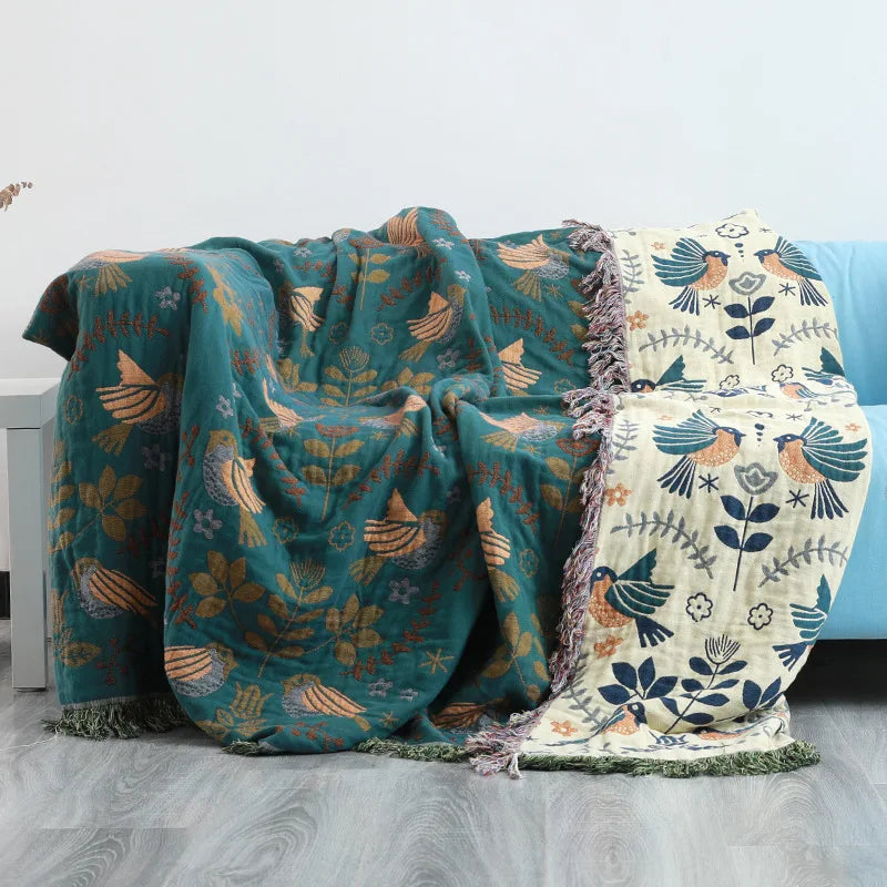 Rynx | Textile City Cotton Gauze Nordic Style Sofa Cover Home Bed Comfortable Blanket Travel Hiking Hotel Throw Quality Bedspread 230x250cm