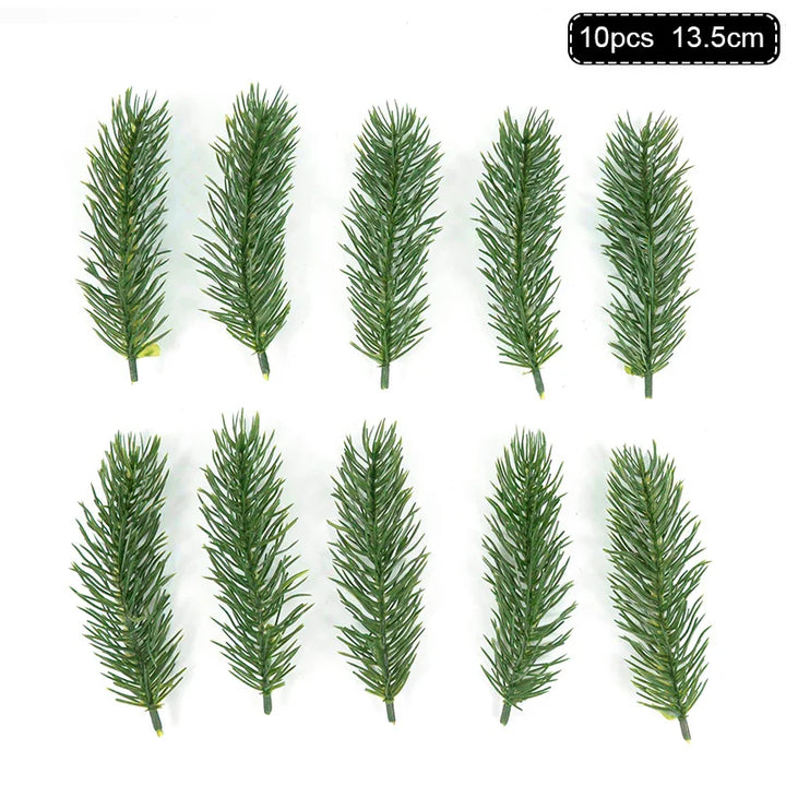 Rynx 1Pack Christmas Pine Needles Branches Artificial Plant Christmas Tree Ornaments Decorations for Home DIY Wreath Gift Box Wedding Flowers