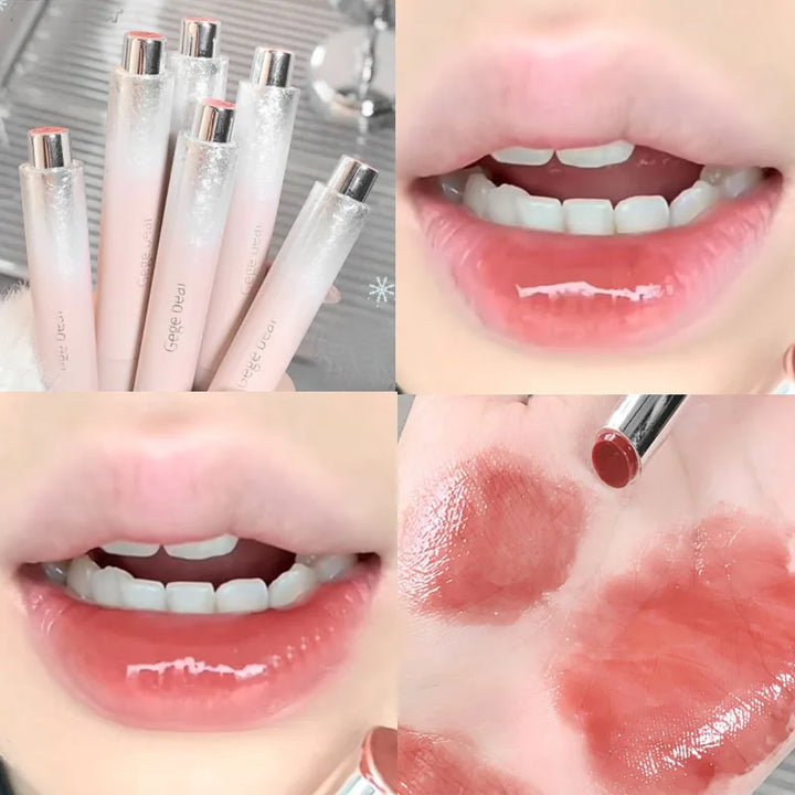 Rynx | Water Mirror Lipstick Long-lasting Non-sticky Cup Moisturizing Crystal Jelly Clear Brown Solid Lip Gloss Korean Lip Makeup Cosmetics