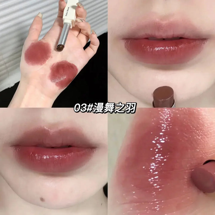Rynx | New Jelly Mirror Black Tube Lipstick Long-lasting Non-sticky Cup Moisturizing Water Light Lip Balm Korean Lip Makeup Cosmetics 1 Piece