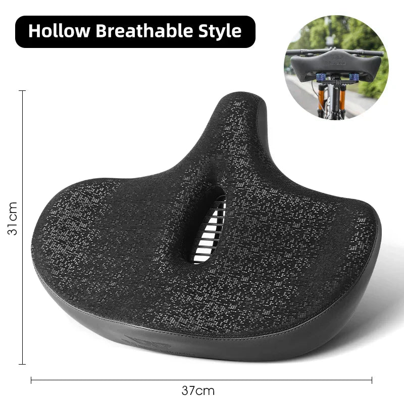 Lisslune | Wide Ergonomic Bike Saddle – Comfortable Saddle with Shock Absorption for City and Mountain Bikes