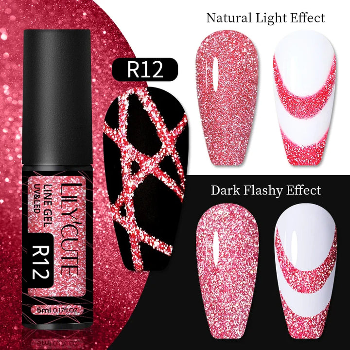 Rynx | 5ml Line Nail Art Polish Liner Pen Gel with Brush Varnish Semi Permanent Gel Nail Polish Wire Drawing Line Nail Art Tool