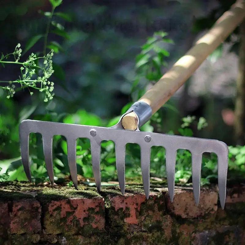 Lisslune | Sustainable Carbon Steel Garden Rake Set for Effective Soil Preparation and Weed Control