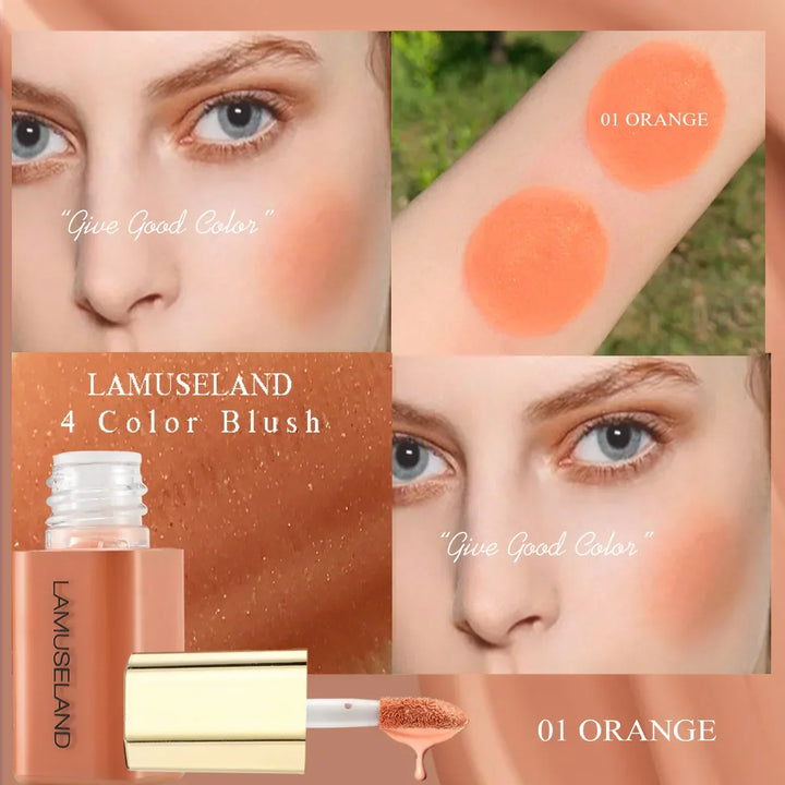 Rynx | Velvet Mini Face Matte Liquid Blush Long-lasting Silky Smooth Cheeks Eyes Blush Highlighter Stick Waterproof Contour Cosmetics