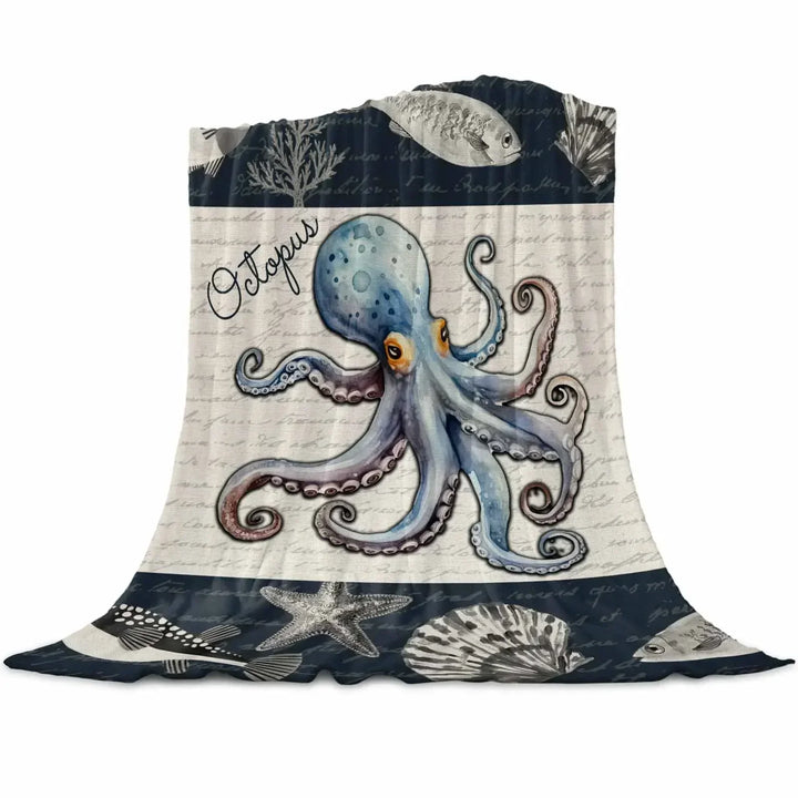 Lisslune | Octopus Shell Starfish Throw Blanket