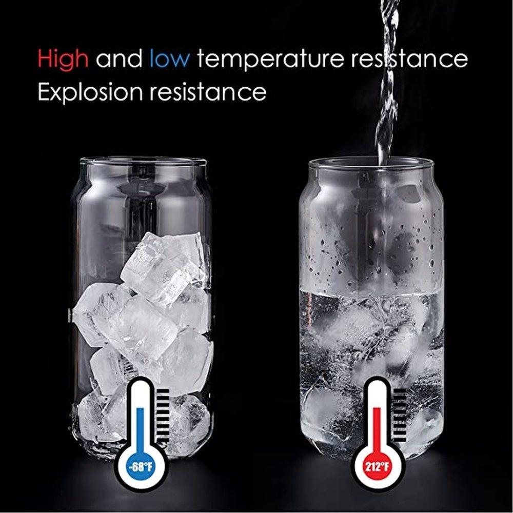 Lisslune | Elegant Can-Shape Glass Tumbler Set - 4 Premium Cups for Luxurious Drinking Experiences