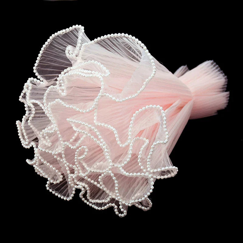 Rynx 4Yards Flowers Packaging Wave Yarn Rose Bouquets Packaging Paper Lace Net Handmade Gift Packaging Supplies Wedding Party Decor