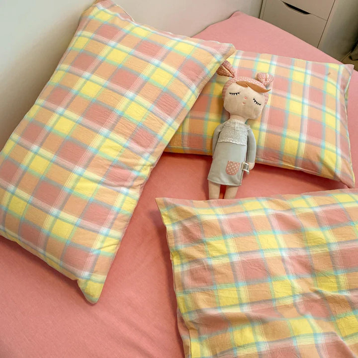 Rynx | Japanese Style 100% Cotton Soft Bed Linen Set Stripe Print Duvet Cover with Pillowcase Comforter Bedspread Pillowcase Sets