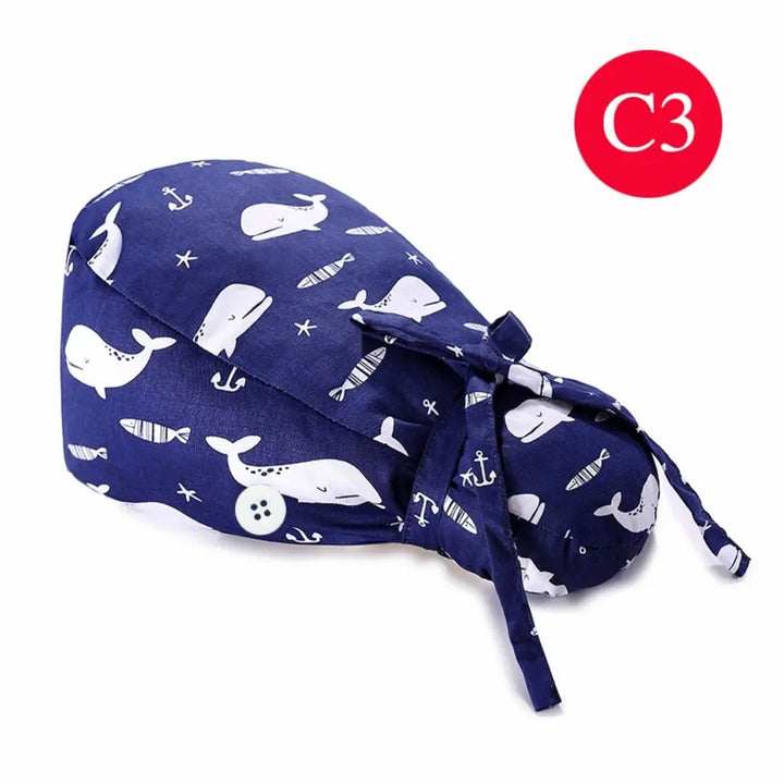 Lisslune | Adjustable surgical cap with ponytail holder and buttons