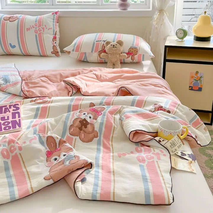 Rynx | Summer blanket Climate blanket Flower girl Heart Class A Double-layer yarn Summer cool soft Machine washable