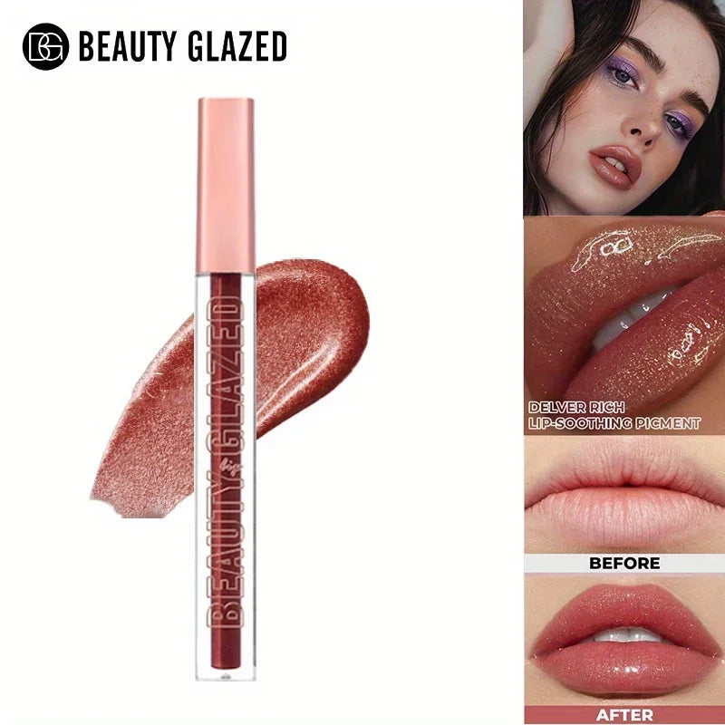 Rynx | Liquid Lipstick Chewy Golden Metallic Lip Gloss Shimmer Texture Golden Bling Glitter Lipstick Suitable Makeup Face Painting