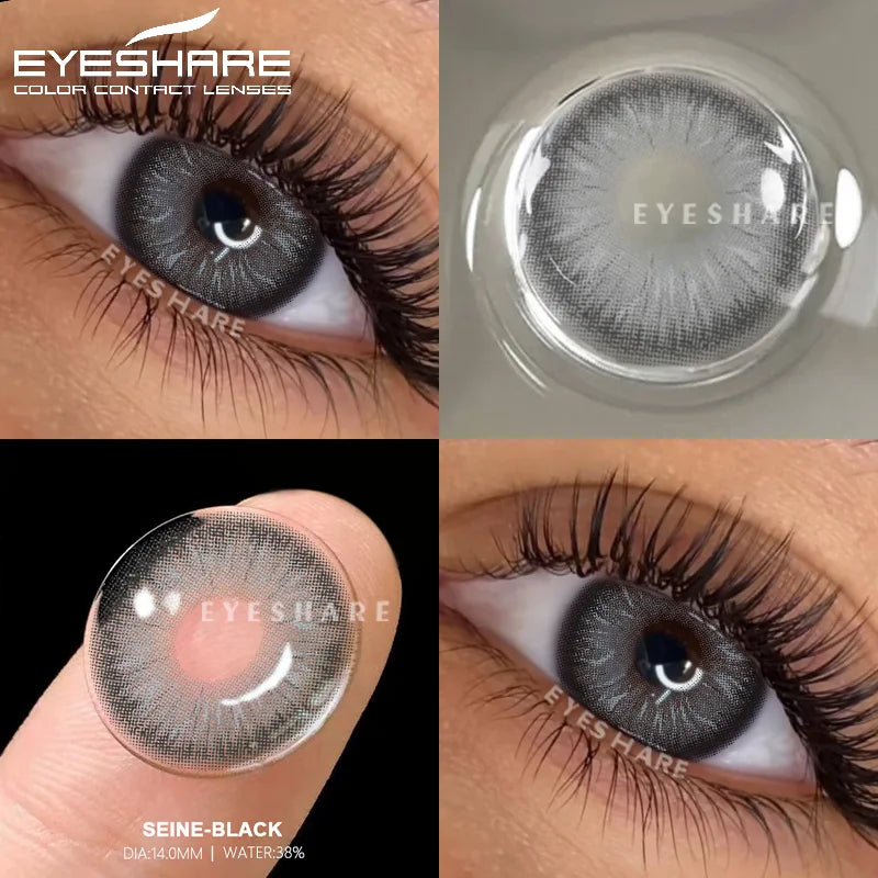 Rynx | 1 Pair of Contact Lenses in Natural Color for the Eyes Fashion Blue Lenses Gray Pupils Brown Lenses Annual Cosmetic Green Lenses