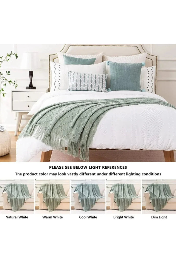 Lisslune | Diamond Knit Throw Blanket