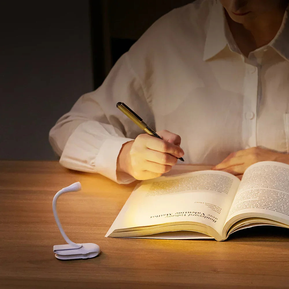 Lisslune | Mini Book Light - Portable Clip-On Night Light with USB Charging, Dimmable LED for Bedroom, Eye Protection, and Camping - 360° Flip Clip Book Lamp