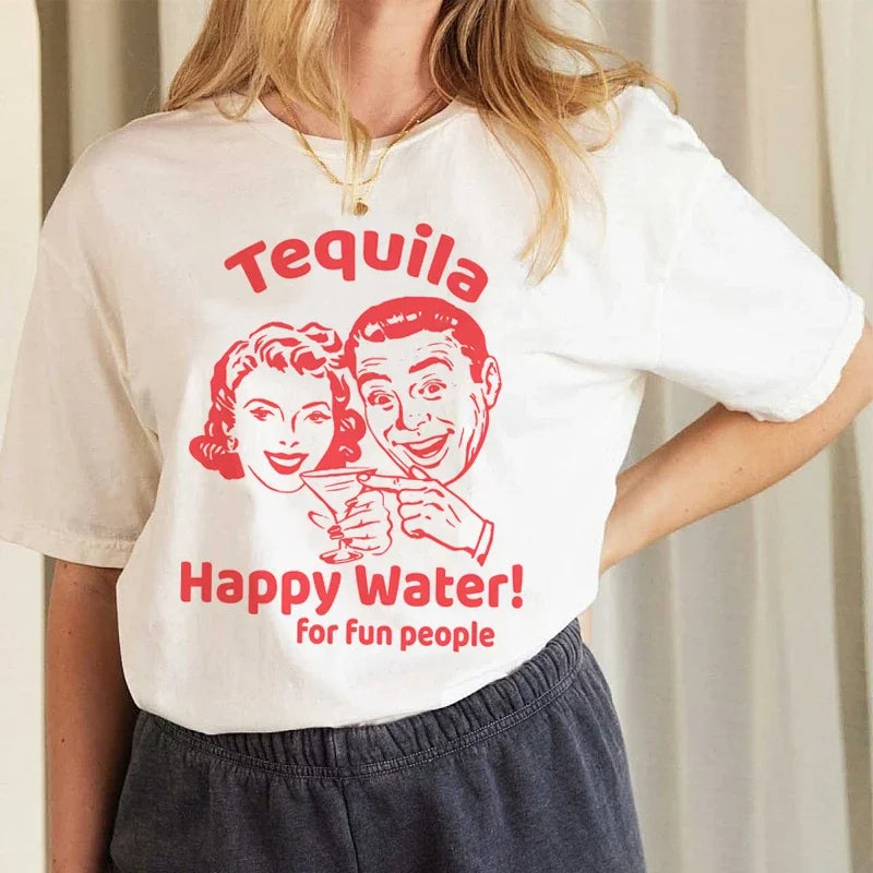 Lisslune | Tequila Retro Print T-Shirts