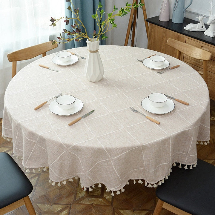 Lisslune | Aesthetic Round Linen Tablecloth