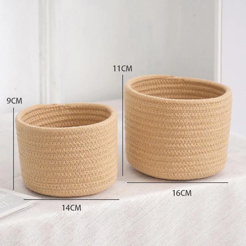 Lisslune | Stylish hand-woven cotton rope basket for home organization and storage