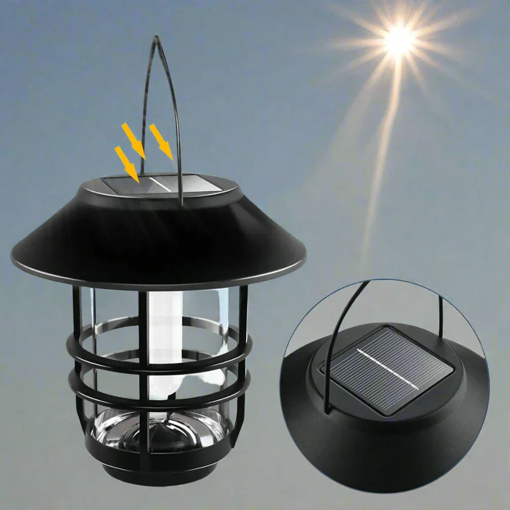 Lisslune | Solar Wireless Waterproof Flickering Sun Flame Lantern Light | - WallLant